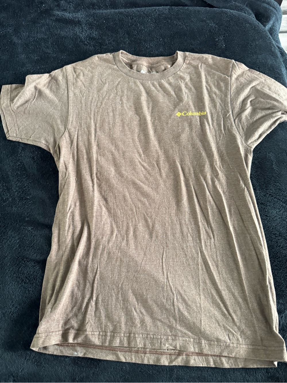Columbia Brown Short-Sleeve Logo Tee with Yellow Accent